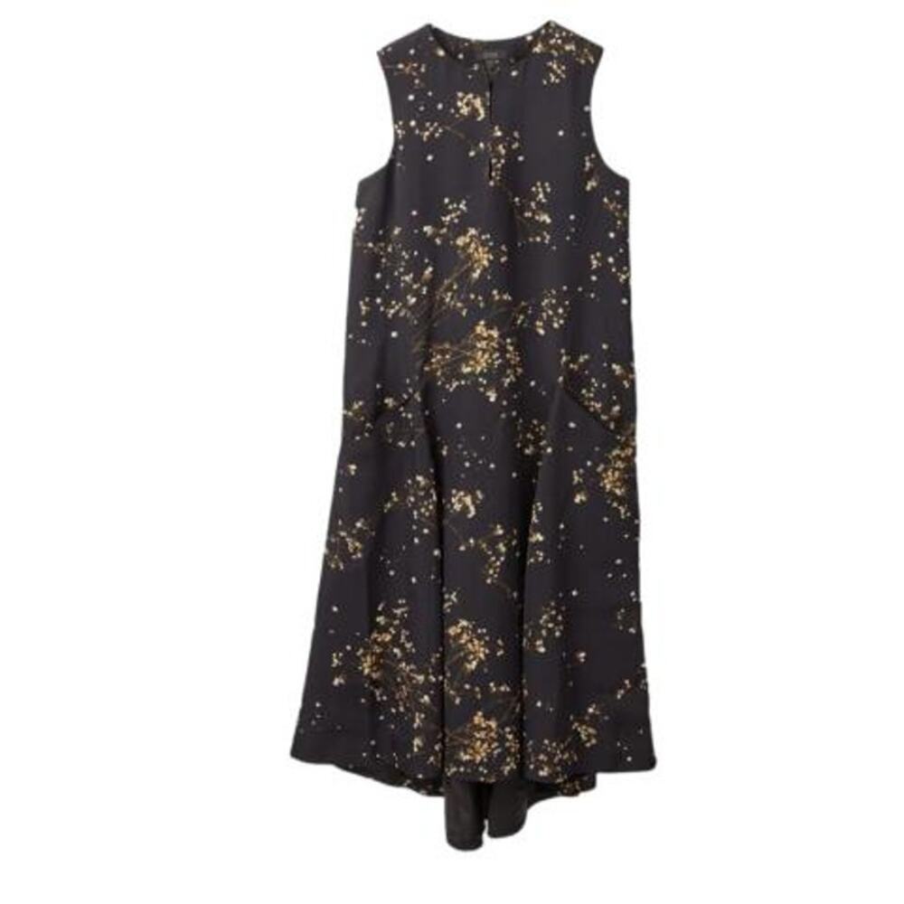 COS Women's Black Fully Lined Handkerchief Asymmetric Midi Dress Size 14 - Picture 2 of 12